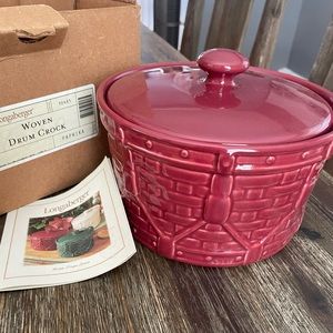 Longaberger woven drum crock